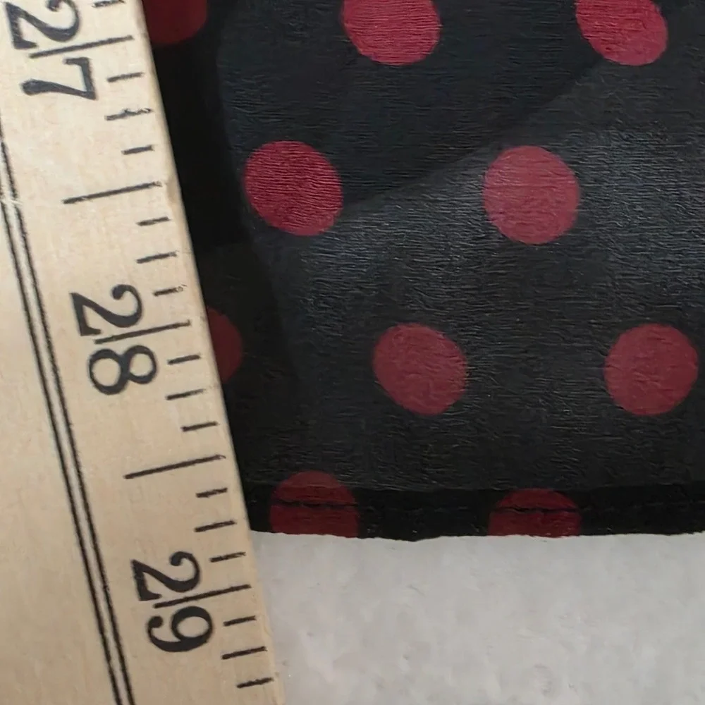Michael Michael Kors Jumpsuit XL Black Red Polka Dot Long Sleeve Belted Crepe